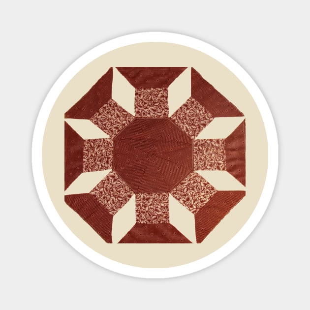 Quilt Pattern Castle in Red Magnet by BKMuir